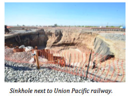 Niland OSW - Sinkhole next to railroad tracks