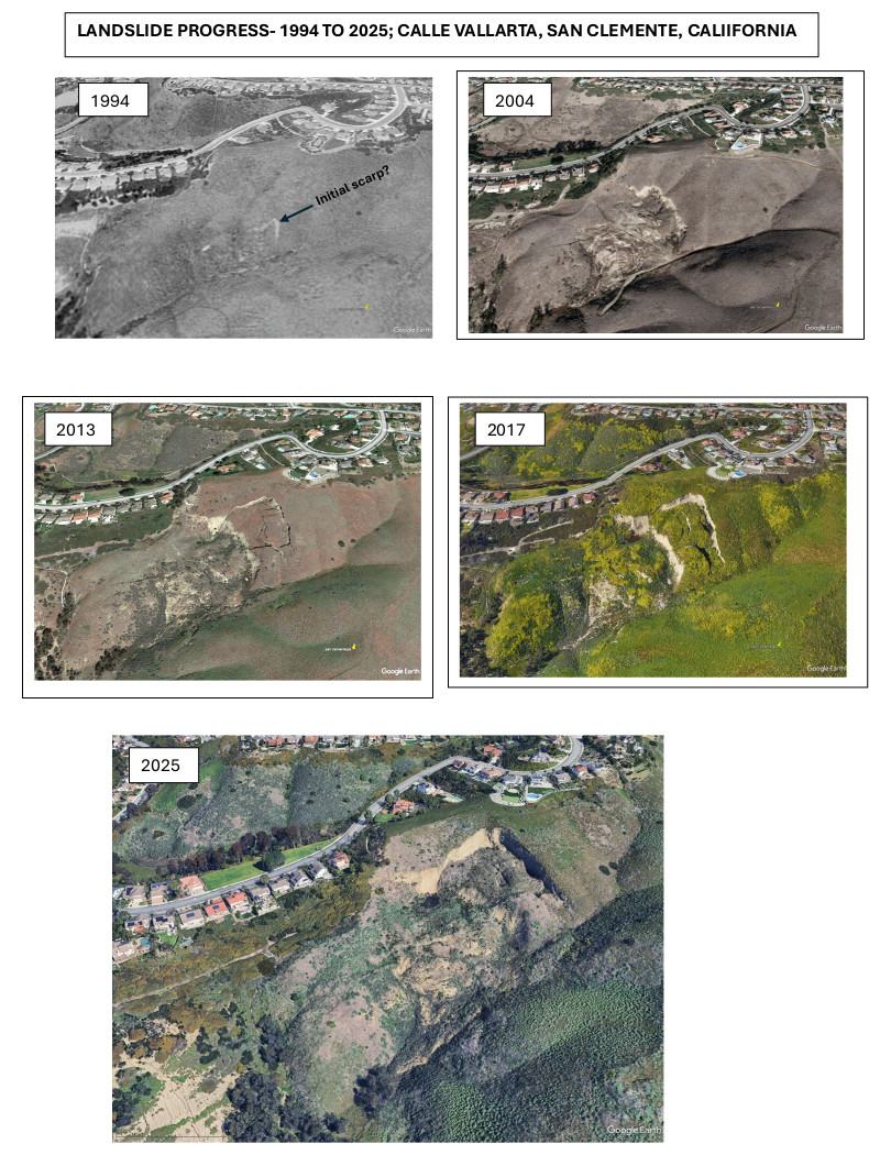 Photo San Clemente landslide progression